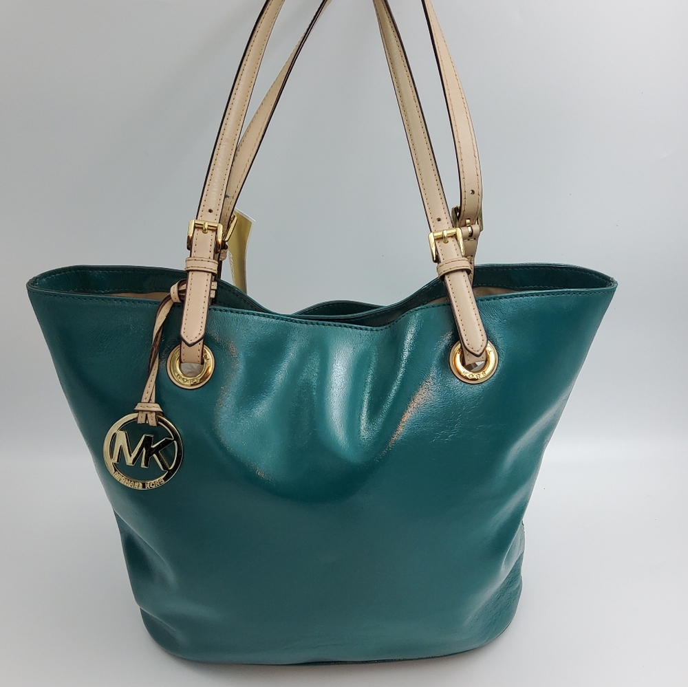 Michael Kors Deep Sea Green Tote Bag With Original Tags